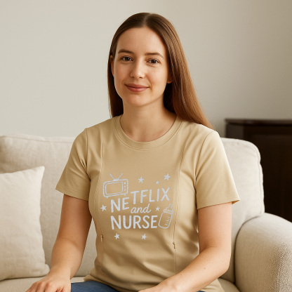 New Mom Gift | Netflix and Nurse Nursing T-Shirt with Z | brand