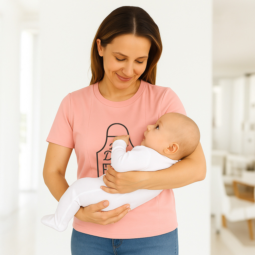 Breastfeeding T-Shirt with Zippers | 24/7 Diner | 95% Cotton
