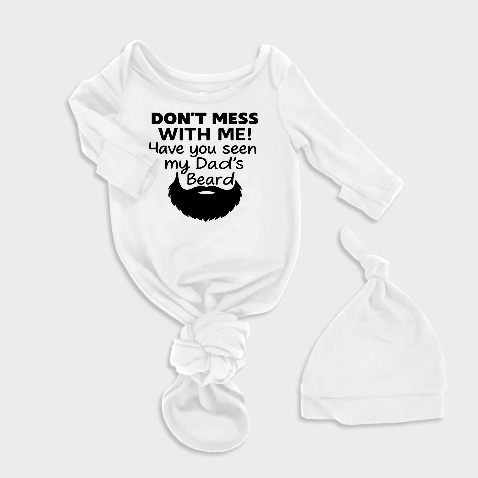 Have You Seen My Dads Bear 2Pcs Baby Knot Gowns
