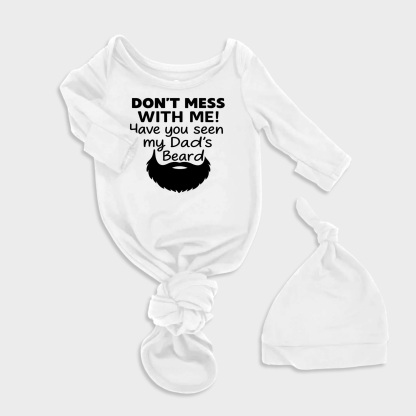 Have You Seen My Dads Bear 2Pcs Baby Knot Gowns