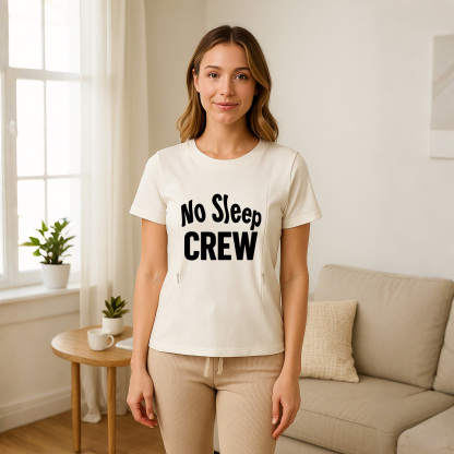 totkeeps Cotton Nursing Tee | No Sleep Crew | Gift for  | brand