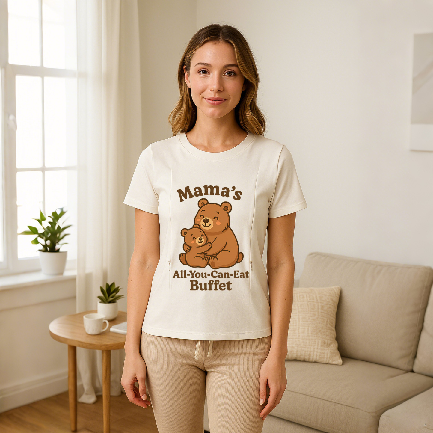 Cotton Nursing Top | "Yes They're Functional" | Easy Zi | brand