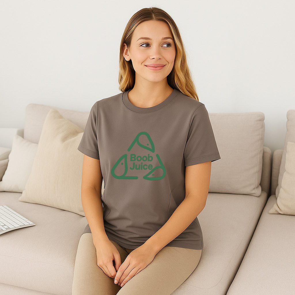 Breastfeeding T-Shirt with Zippers | Funny "Boob Juice" | brand