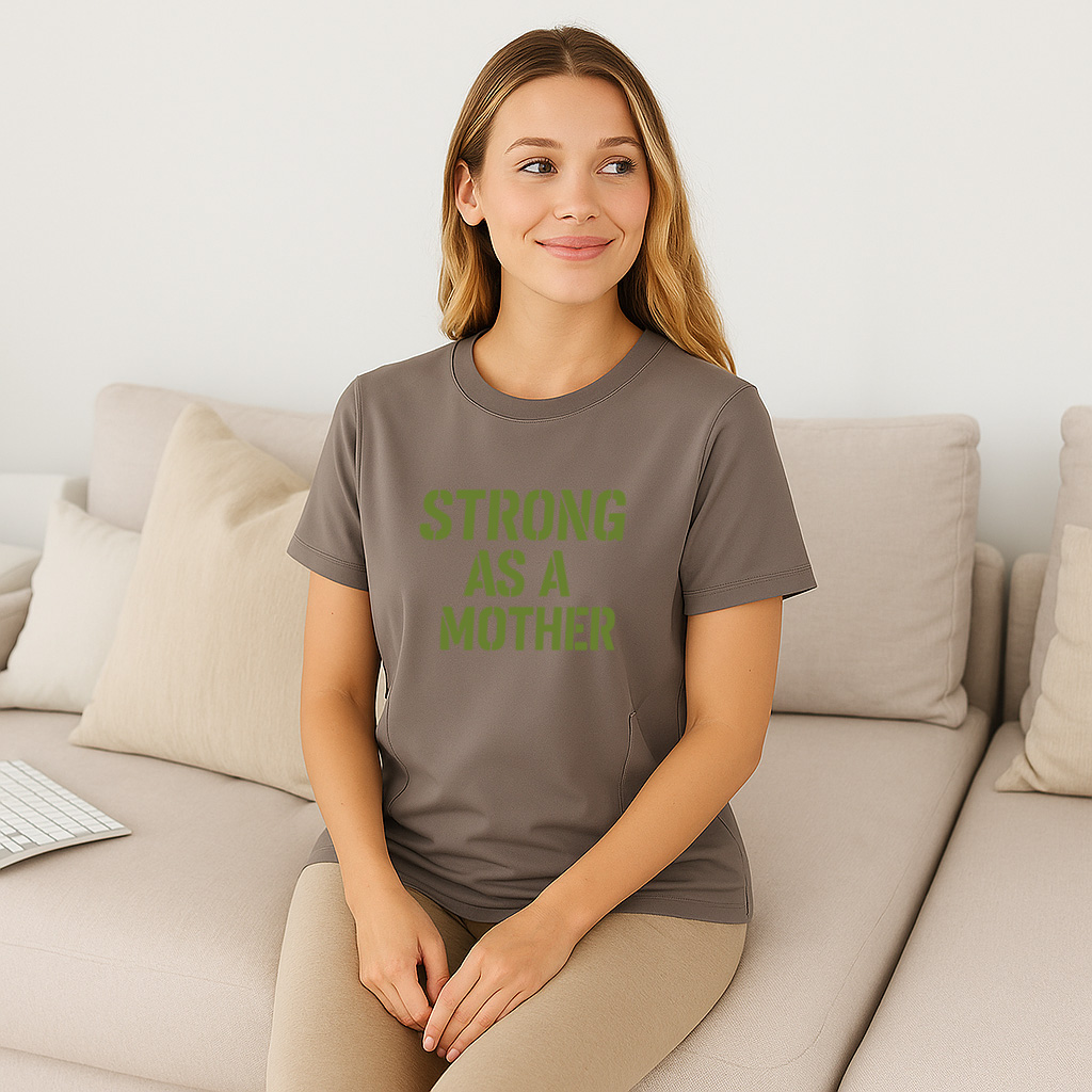 Cotton Nursing T-Shirt | Strong as a Mother | Discreet  | brand