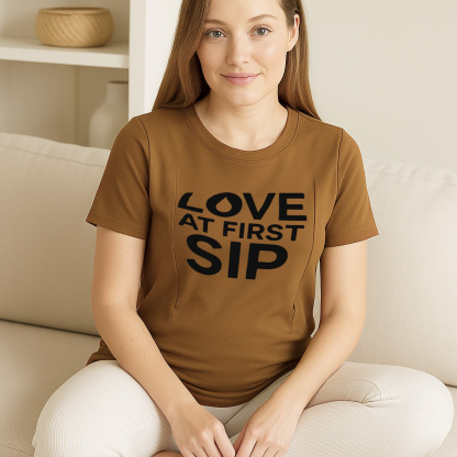 Soft Cotton Breastfeeding Shirt | "Love at First Sip" | | brand