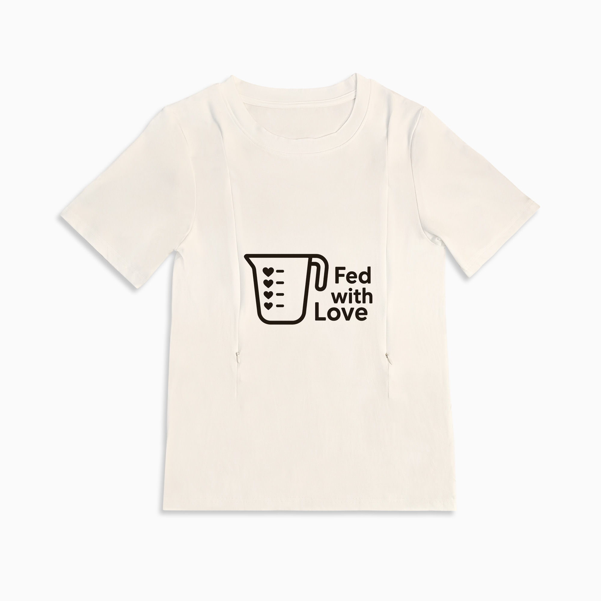 Totkeeps Mama "Fed Is Best" Tee | Cotton Nursing Shirt With Zippers