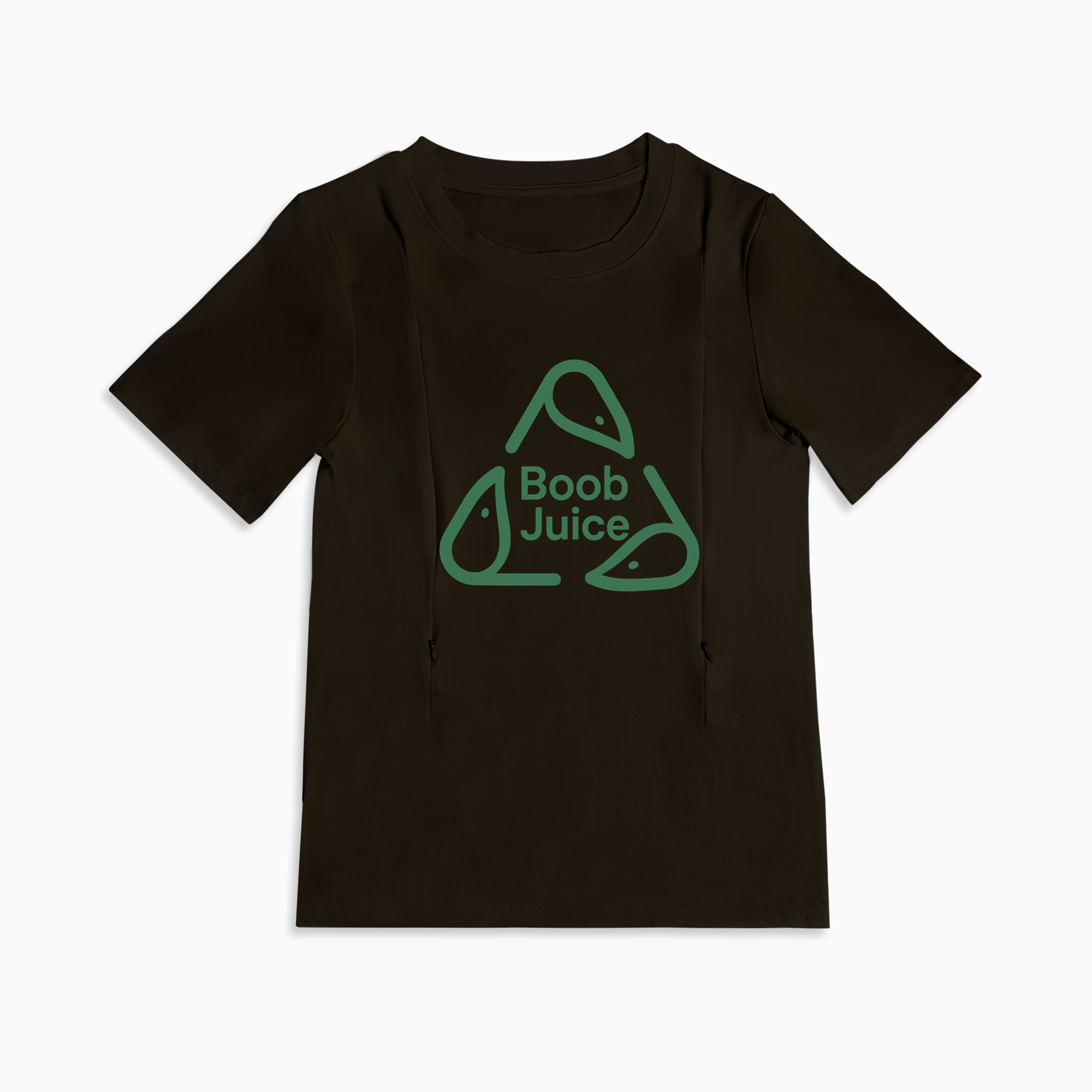 Breastfeeding T-Shirt with Zippers | Funny "Boob Juice" Graphic
