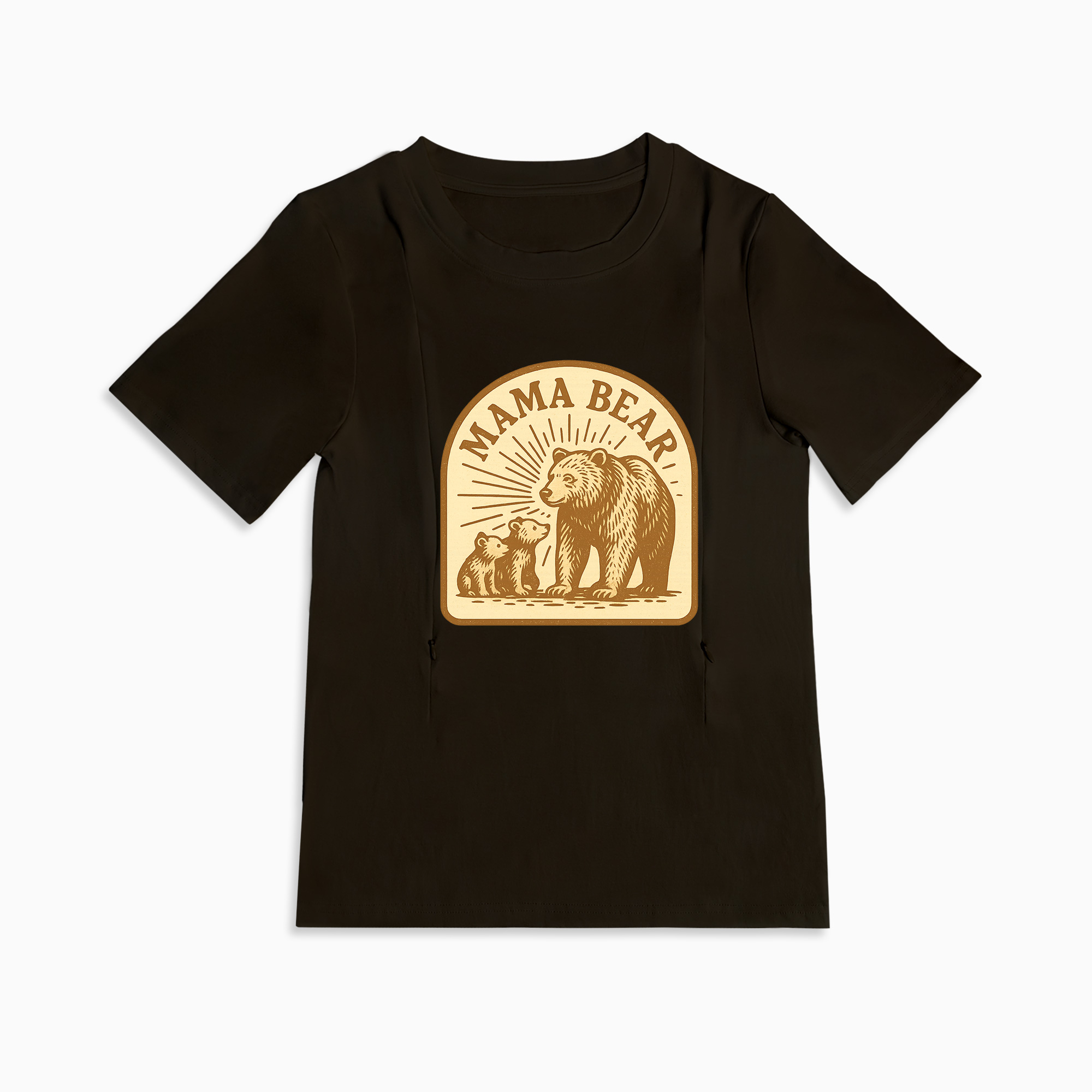 Cotton Mama Bear Nursing Shirt | Discreet Side Zip for Privacy