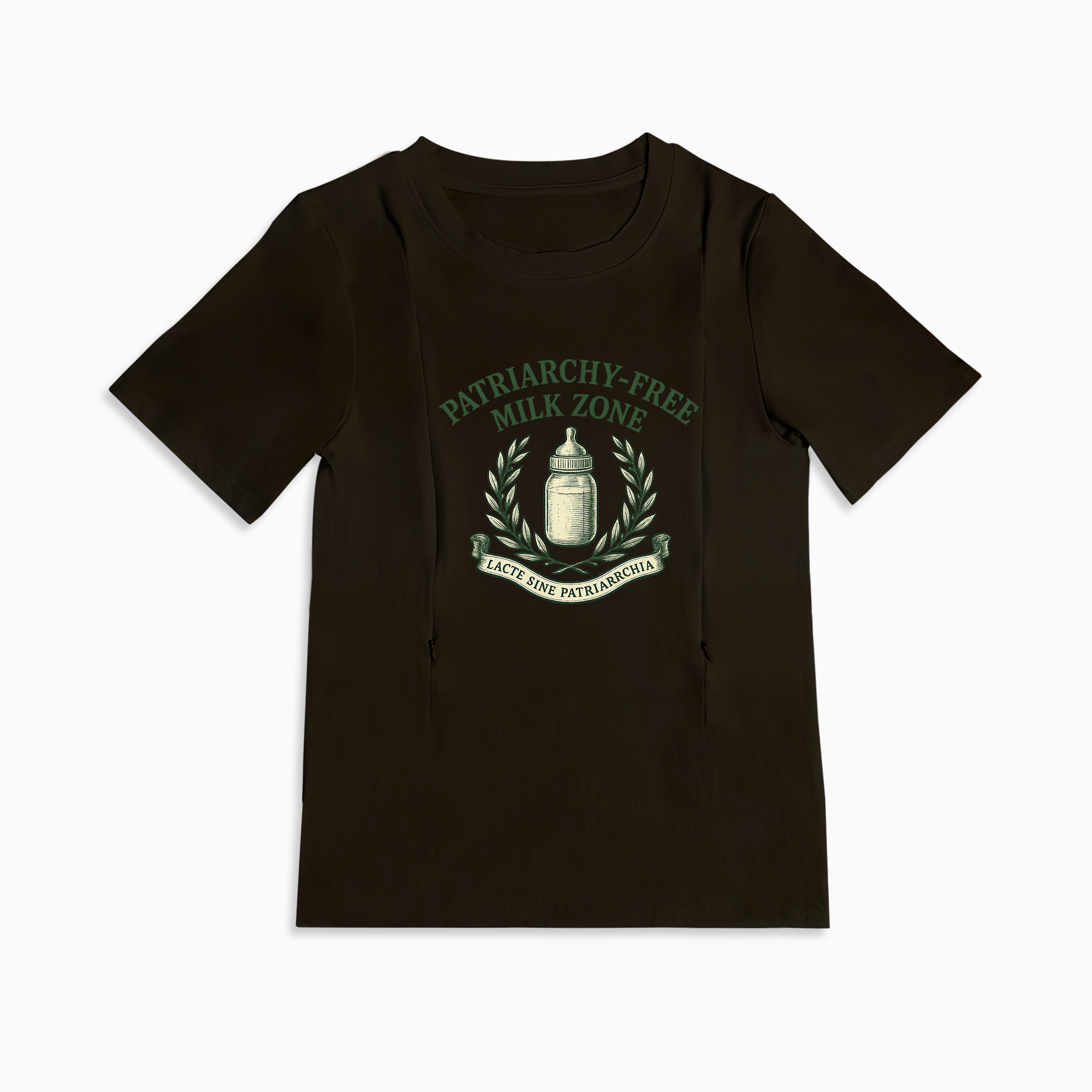 Confident Nursing T-Shirt with Zipper | Patriarchy-Free Milk Zone