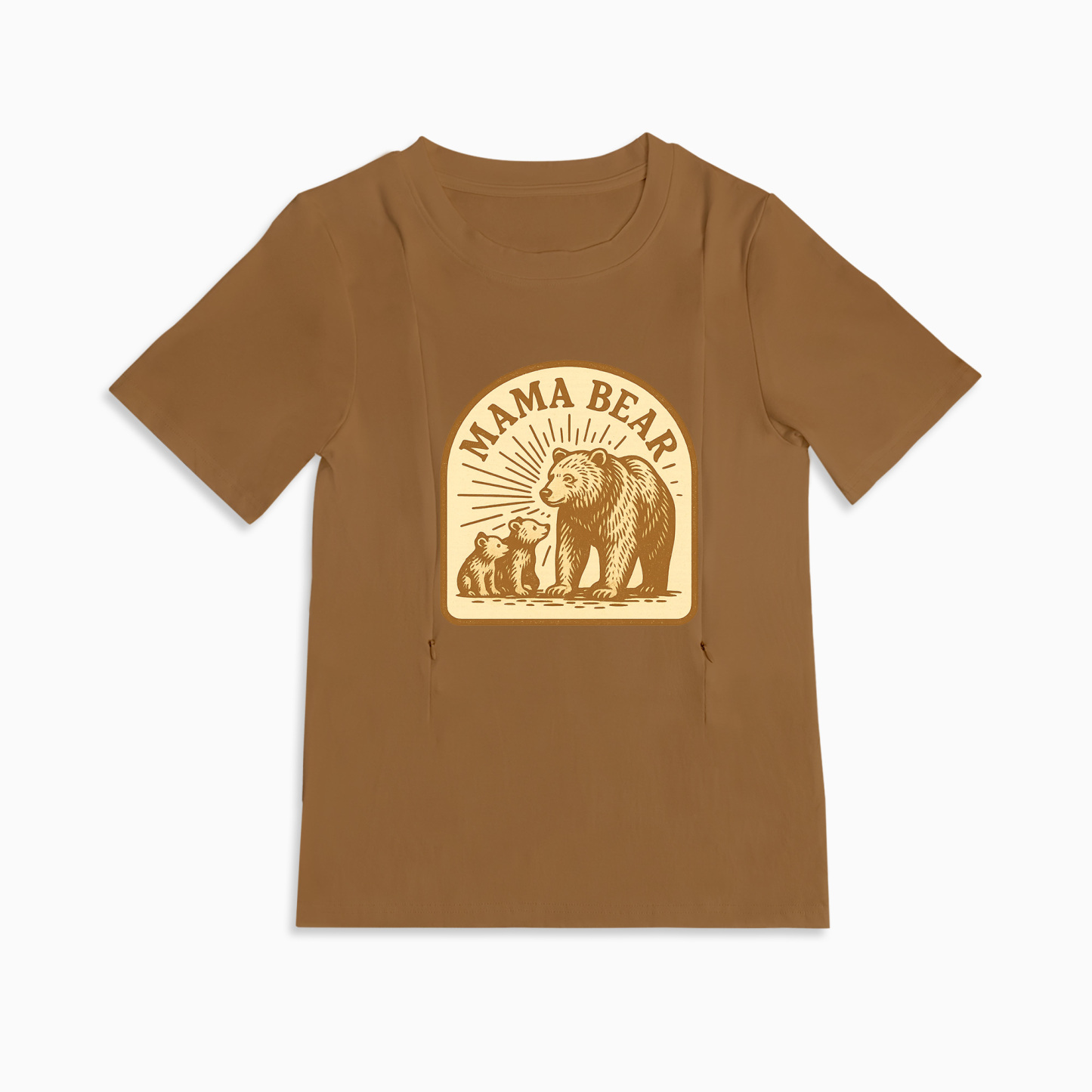 Cotton Mama Bear Nursing Shirt | Discreet Side Zip for Privacy