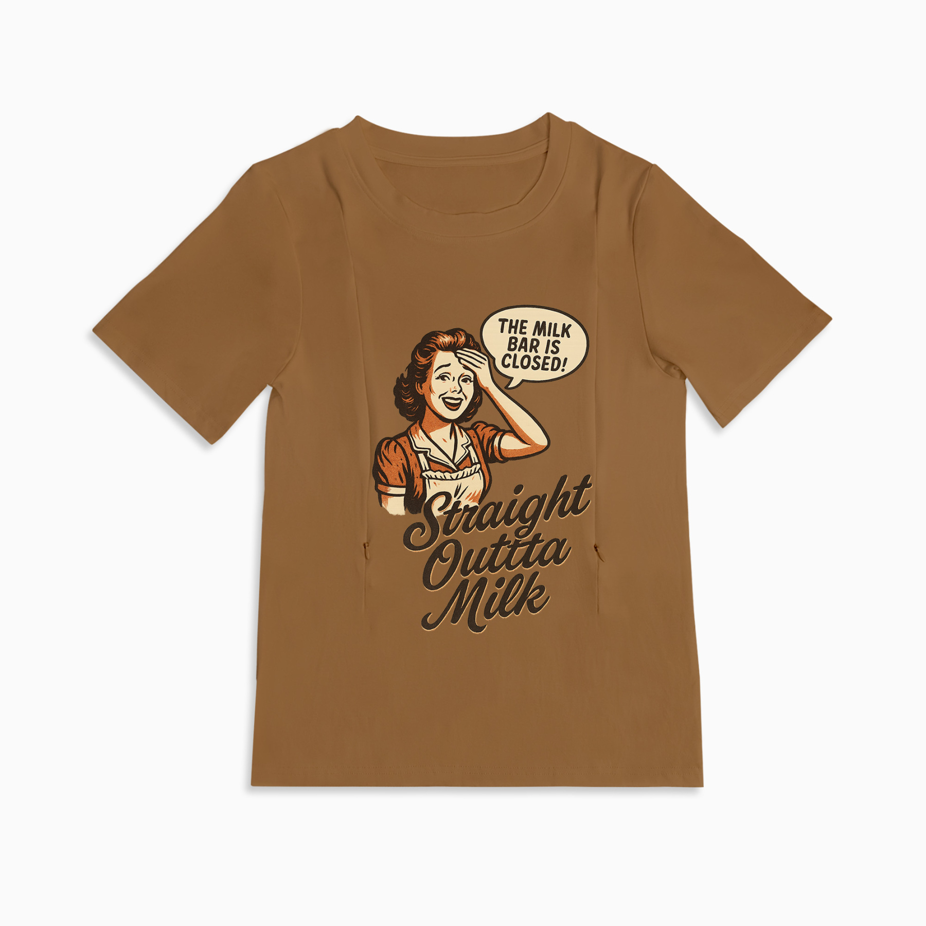 New Mom Gift | Straight Outta Milk Nursing T-Shirt with Zipper Access