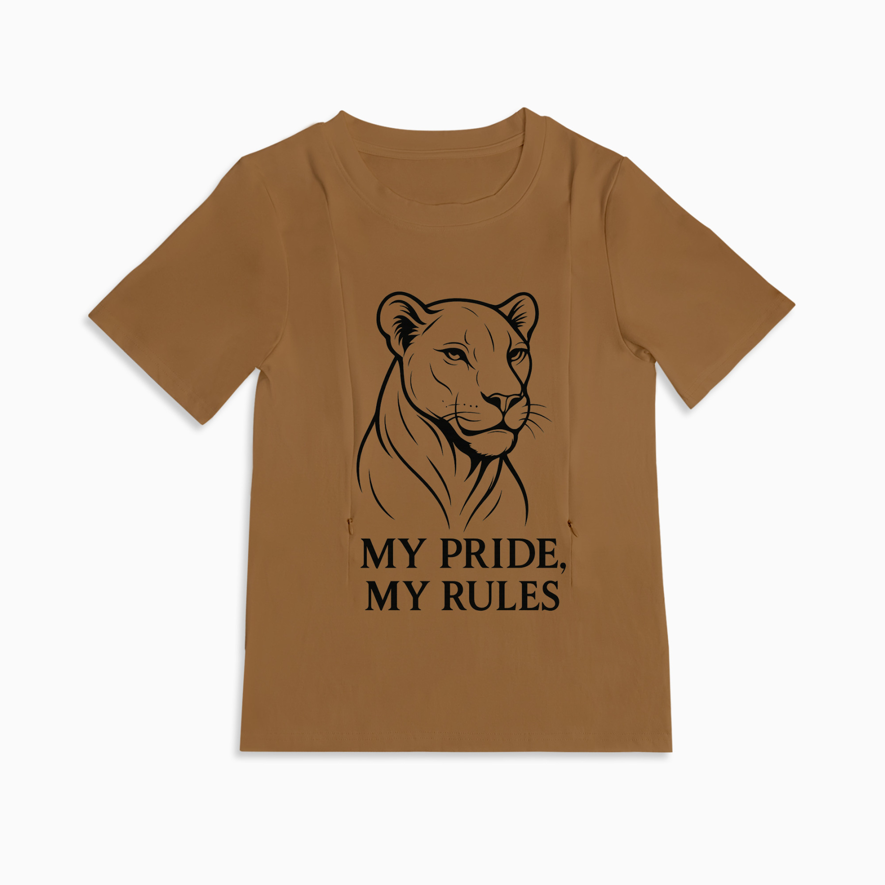 Breastfeeding T-Shirt for New Moms | "My Baby My Rules" | Side Zip