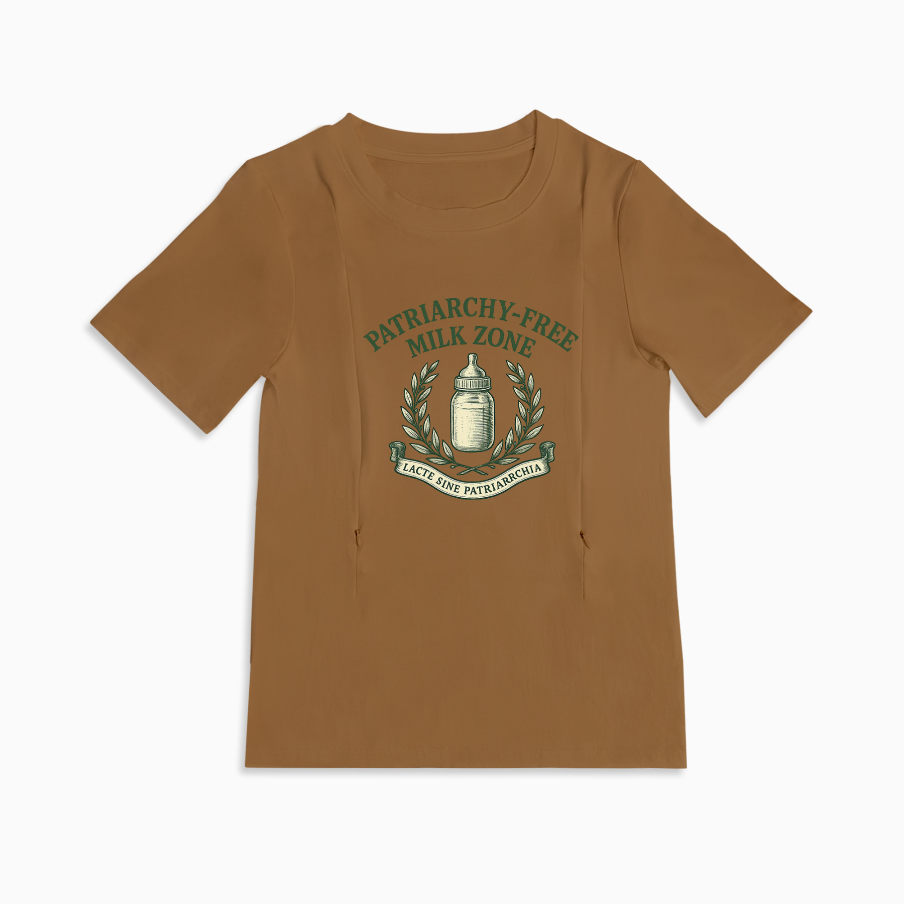 Confident Nursing T-Shirt with Zipper | Patriarchy-Free Milk Zone