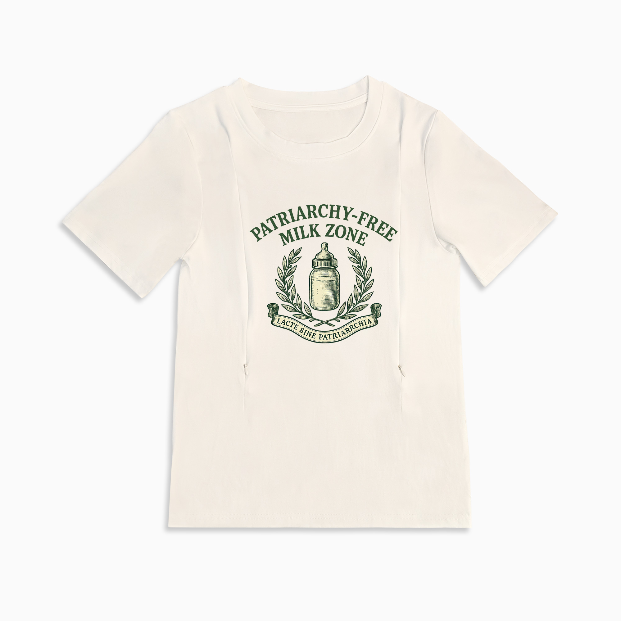 Confident Nursing T-Shirt with Zipper | Patriarchy-Free Milk Zone