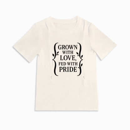Soft Cotton Breastfeeding Shirt | Fed with Pride | Discreet Zip Access
