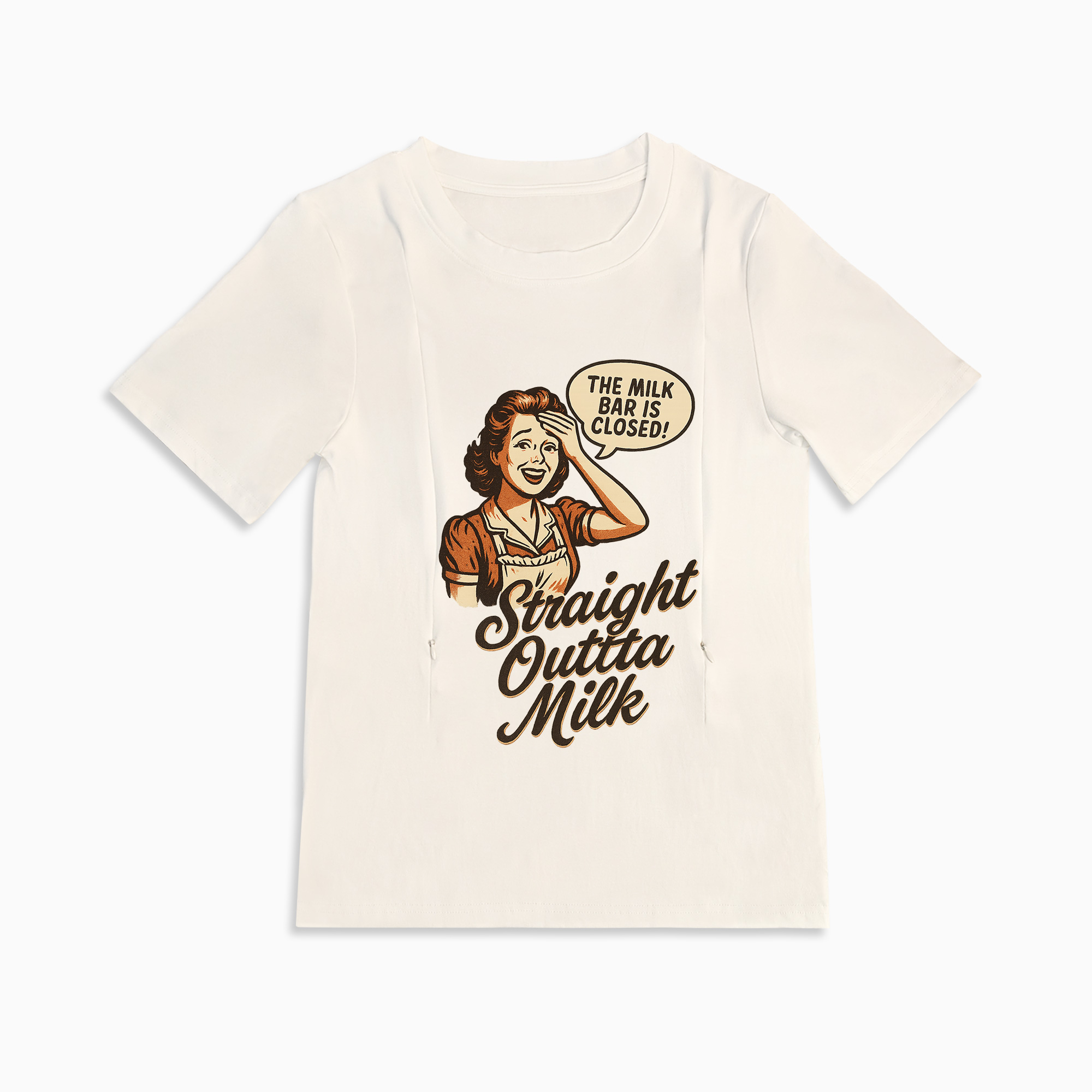 New Mom Gift | Straight Outta Milk Nursing T-Shirt with Zipper Access