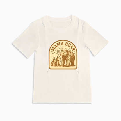 Cotton Mama Bear Nursing Shirt | Discreet Side Zip for Privacy