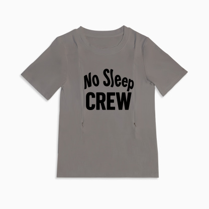 totkeeps Cotton Nursing Tee | No Sleep Crew | Gift for New Moms
