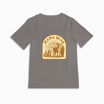 Cotton Mama Bear Nursing Shirt | Discreet Side Zip for Privacy