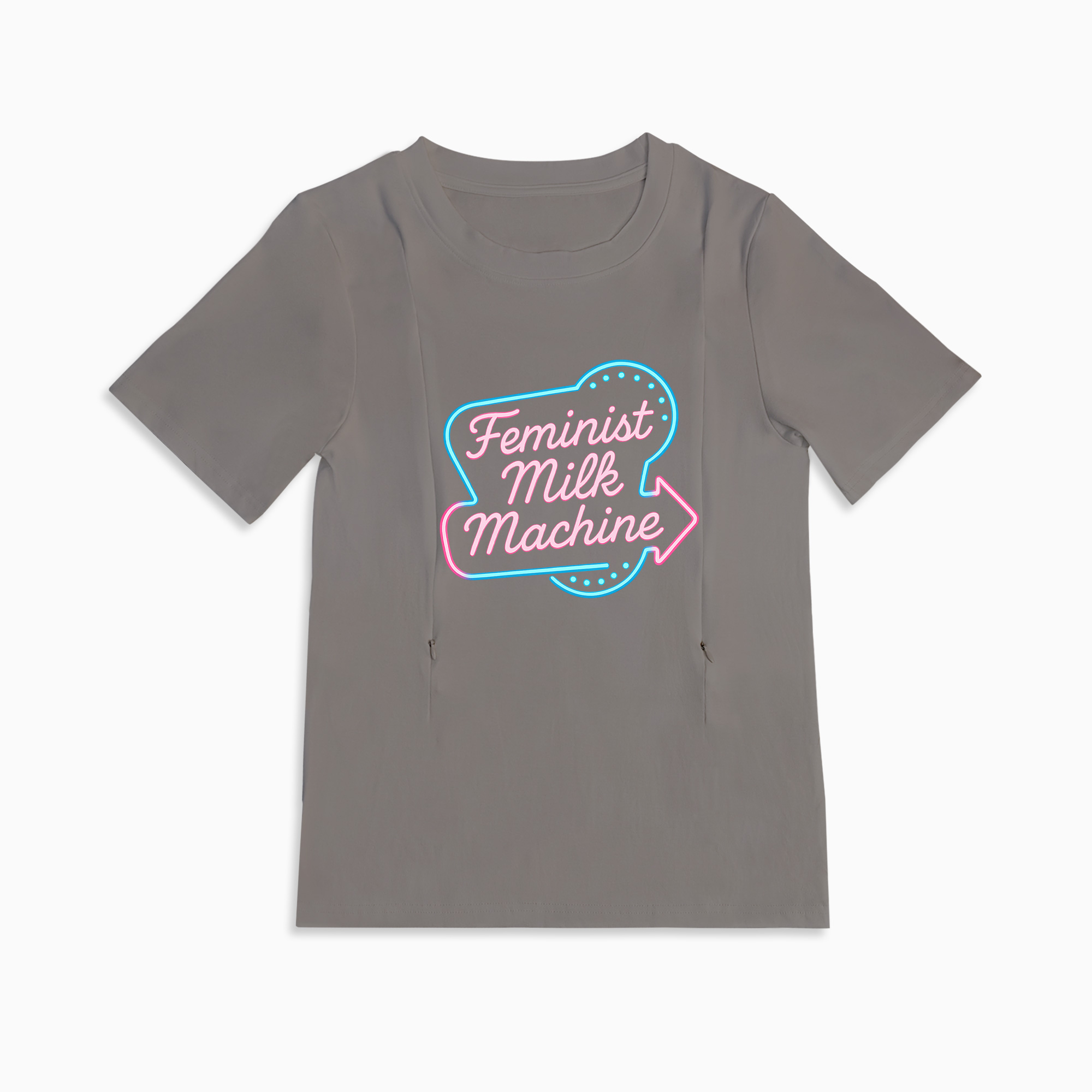 Side Zip Nursing Top for Moms | Feminist Milk Machine Statement Tee by totkeeps