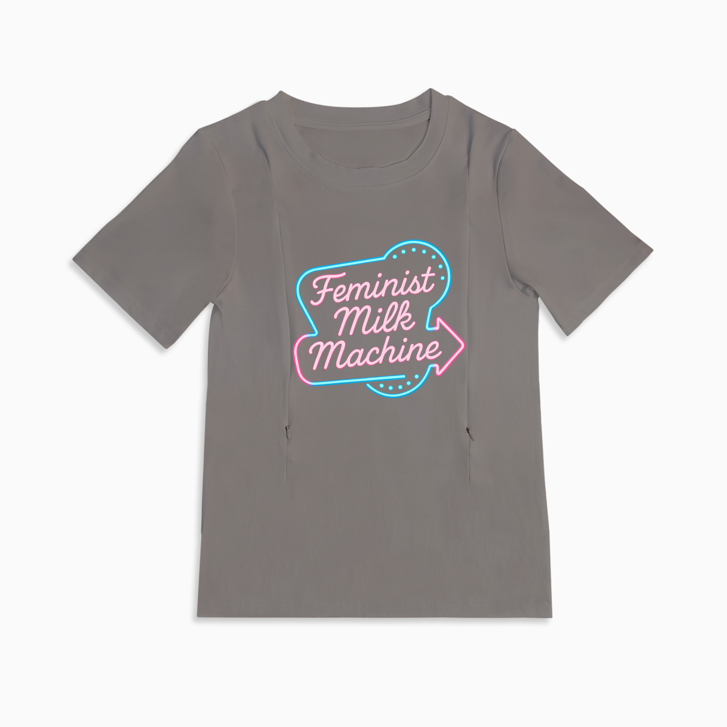 Side Zip Nursing Top for Moms | Feminist Milk Machine Statement Tee by totkeeps
