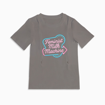 Side Zip Nursing Top for Moms | Feminist Milk Machine Statement Tee by totkeeps