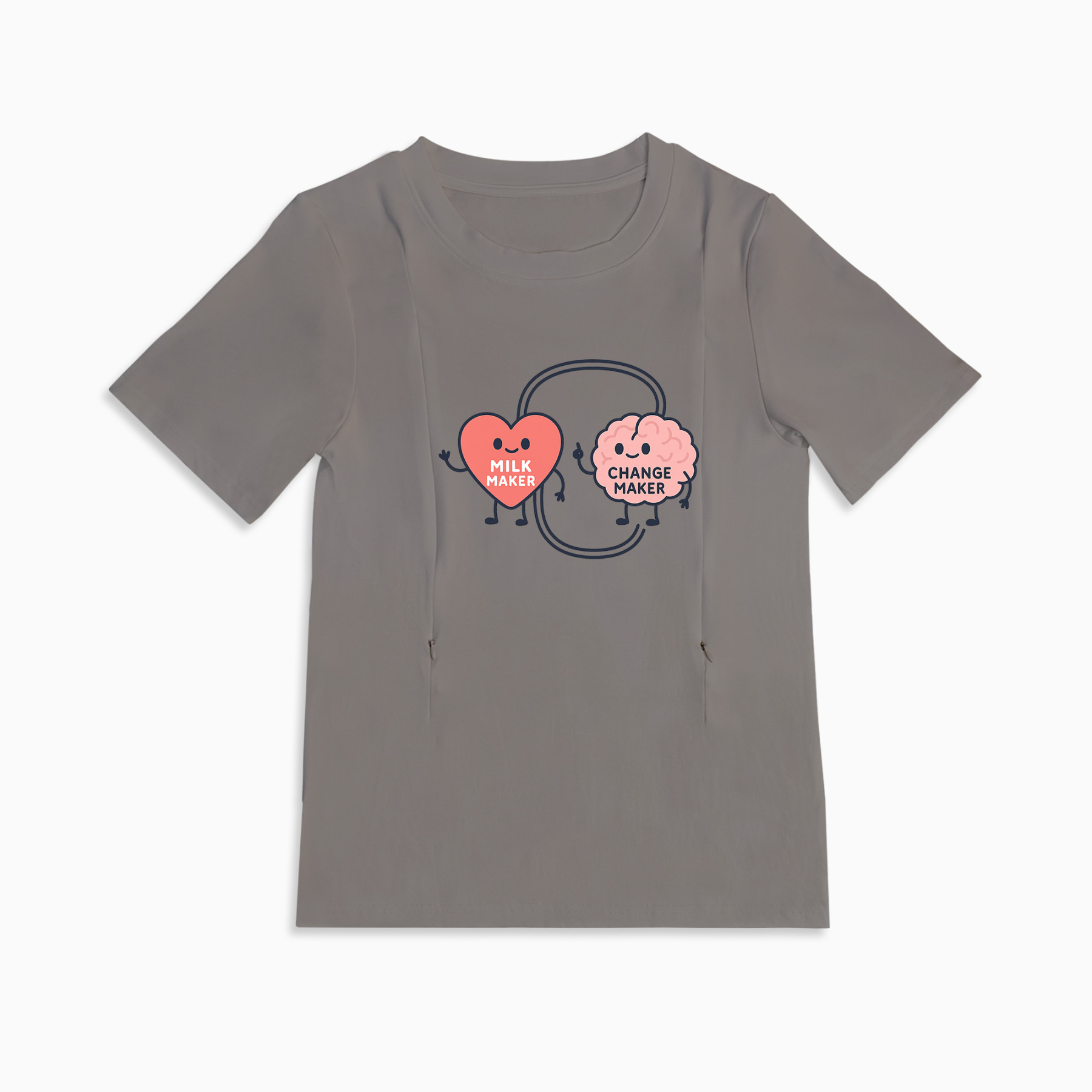 Side Zip Nursing Top for Moms | Milk Maker & Change Maker Graphic by totkeeps