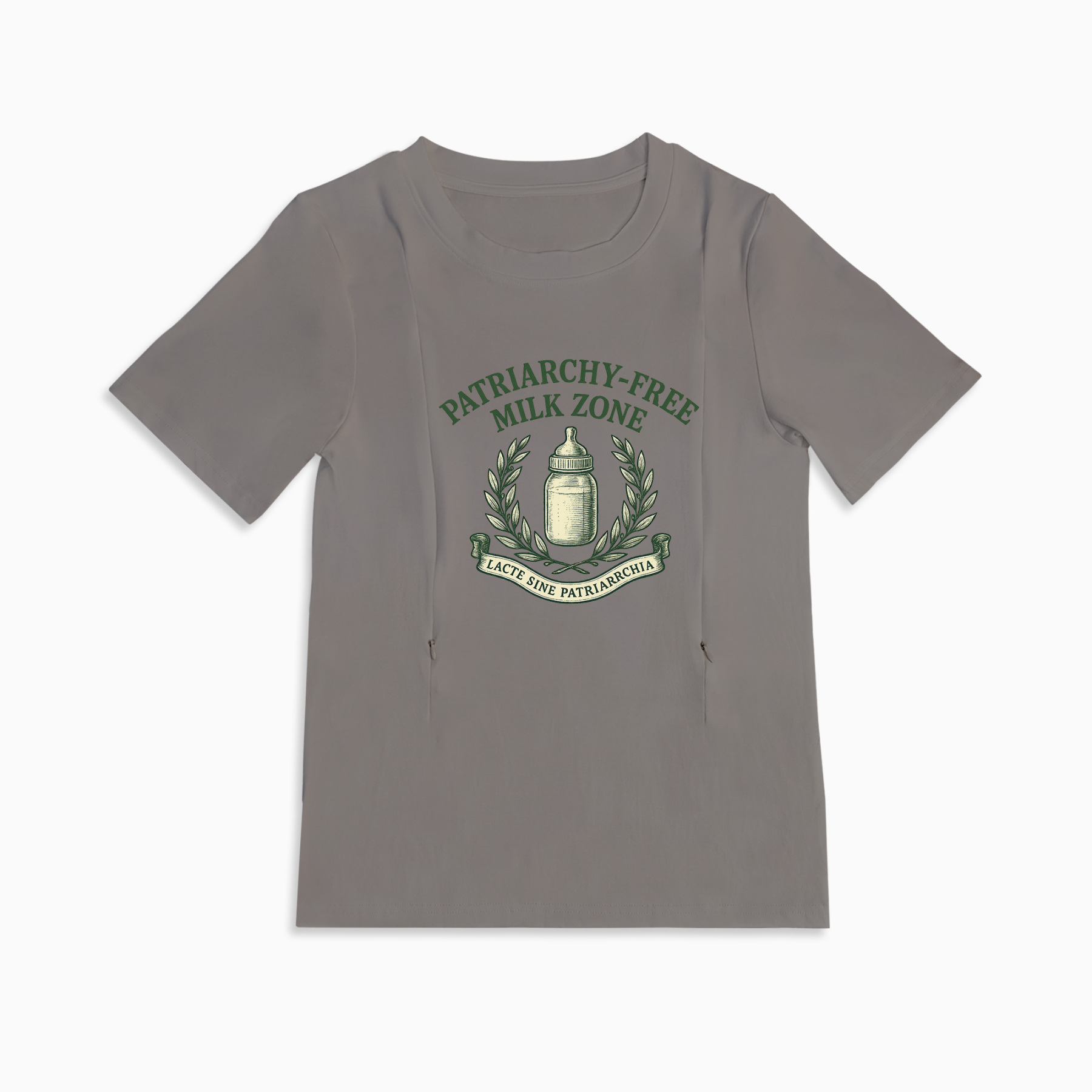 Confident Nursing T-Shirt with Zipper | Patriarchy-Free Milk Zone