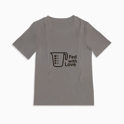 Totkeeps Mama "Fed Is Best" Tee | Cotton Nursing Shirt With Zippers