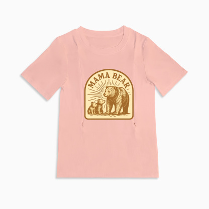 Cotton Mama Bear Nursing Shirt | Discreet Side Zip for Privacy