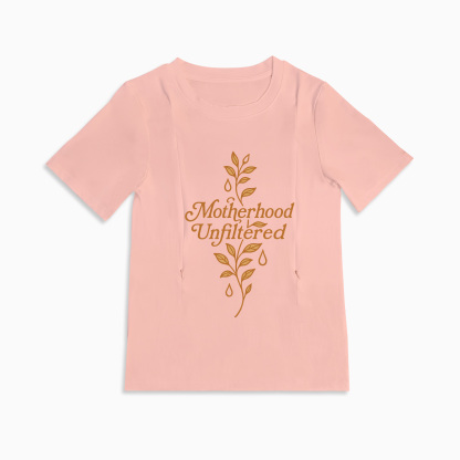 Funny Mom Gift | Motherhood Unfiltered Zipper Breastfeeding Top