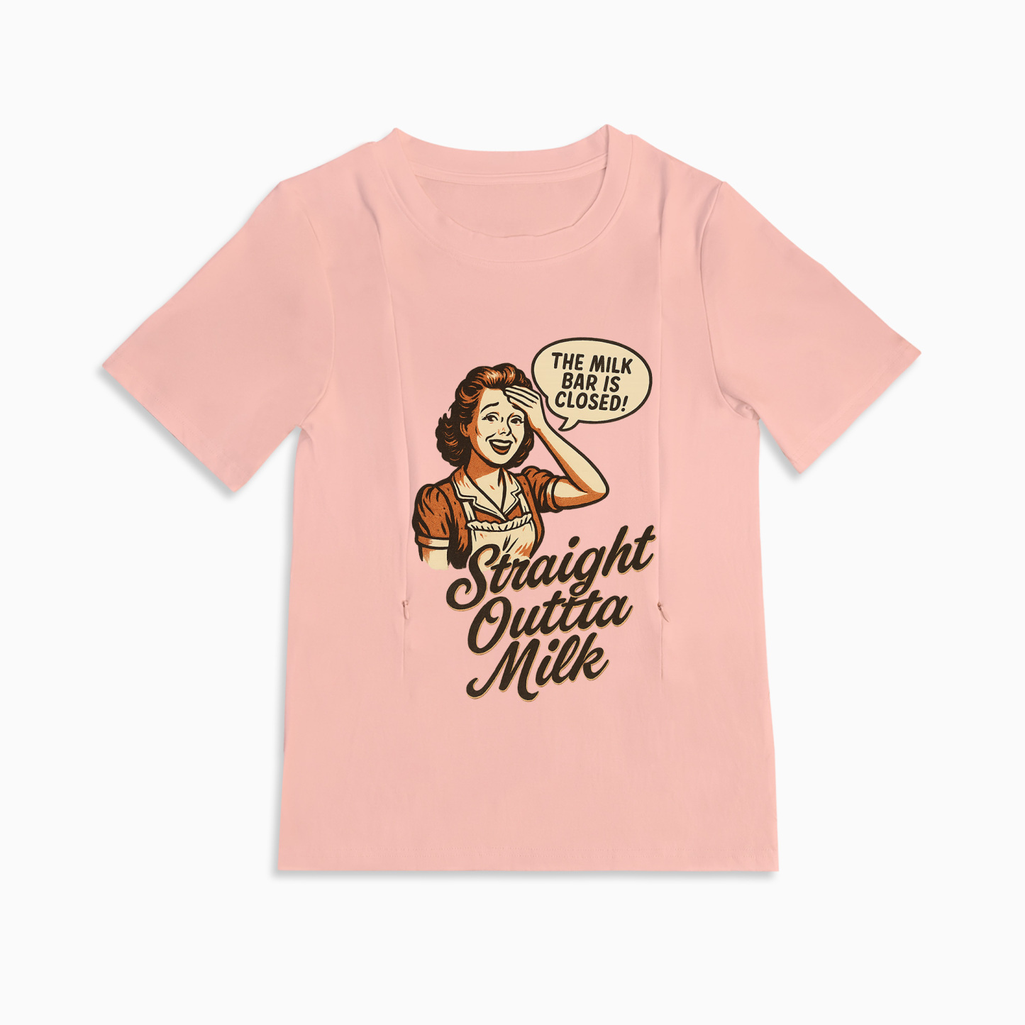 New Mom Gift | Straight Outta Milk Nursing T-Shirt with Zipper Access