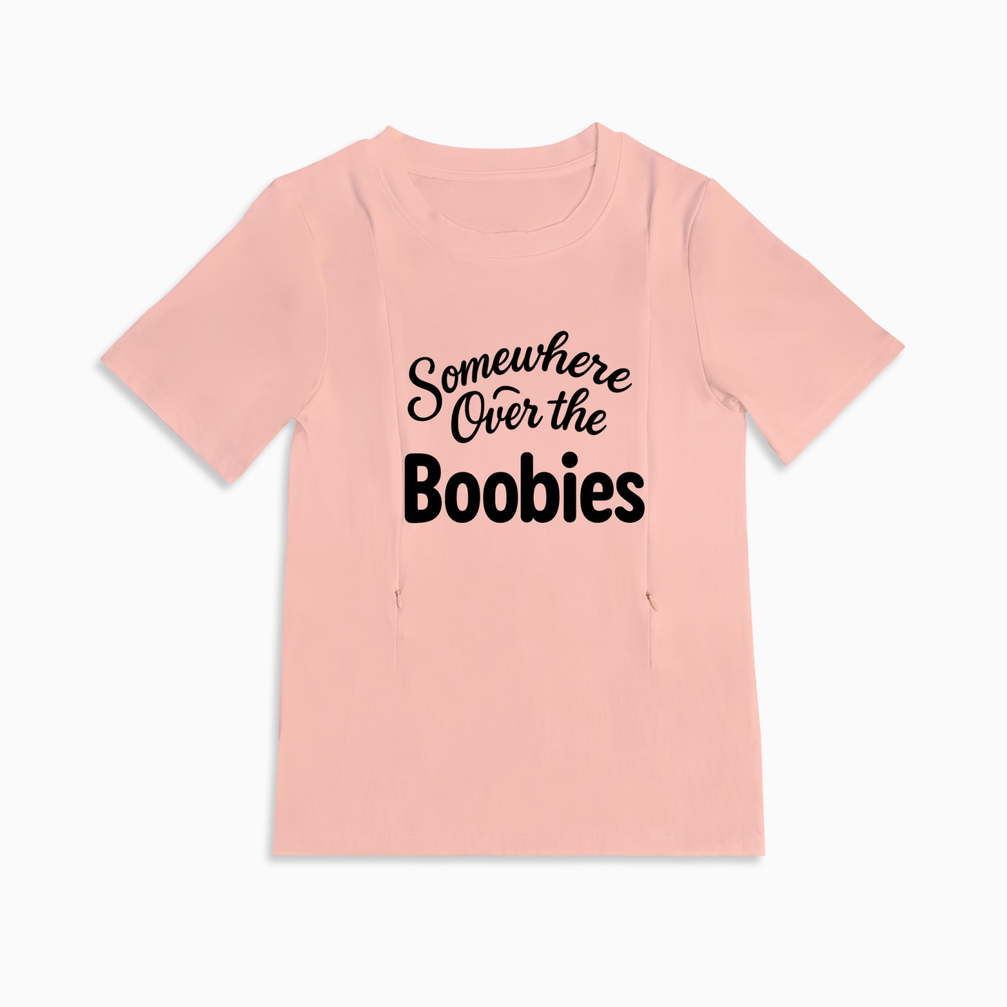 Funny Breastfeeding T-Shirt for Moms | "Somewhere Over the Boobies"