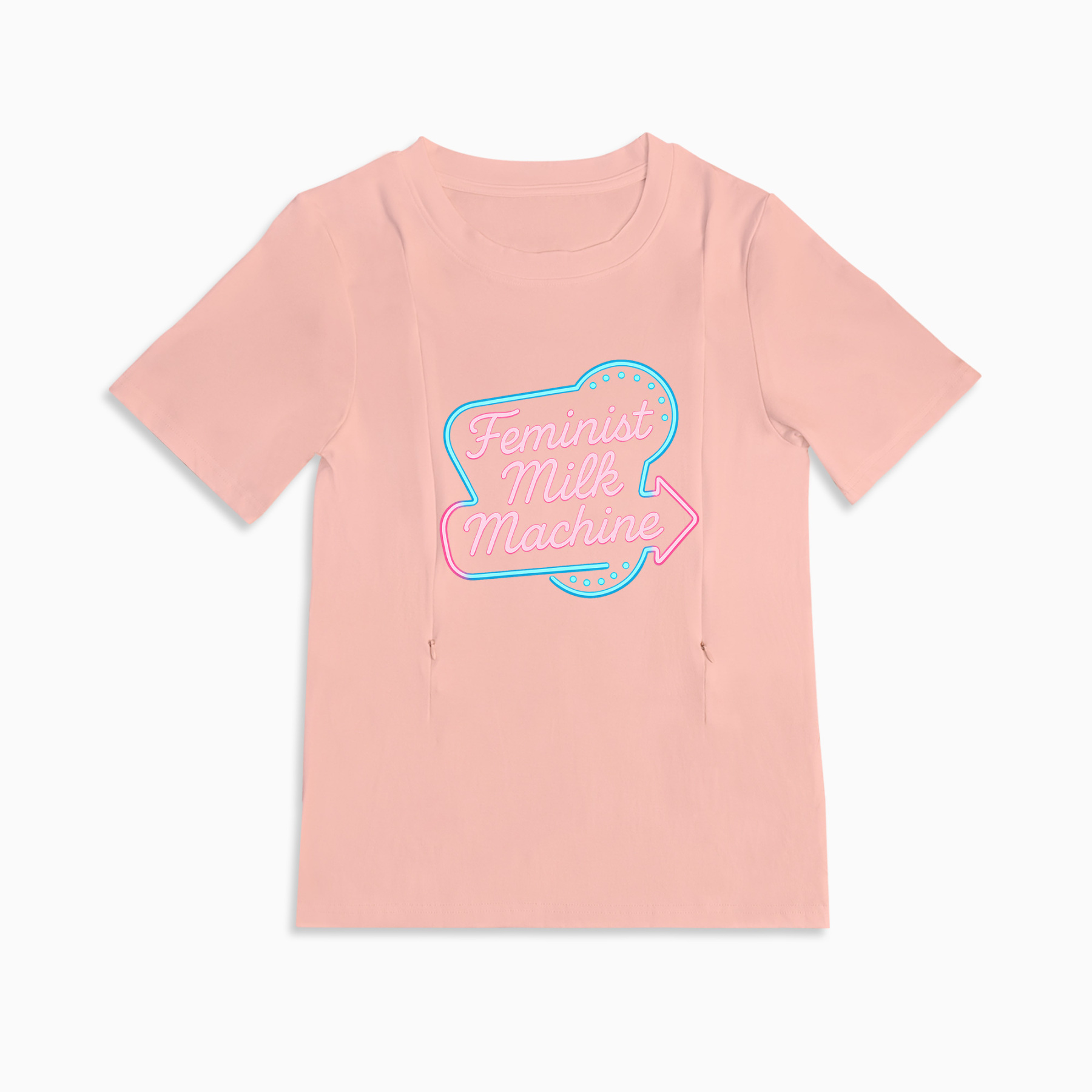 Side Zip Nursing Top for Moms | Feminist Milk Machine Statement Tee by totkeeps