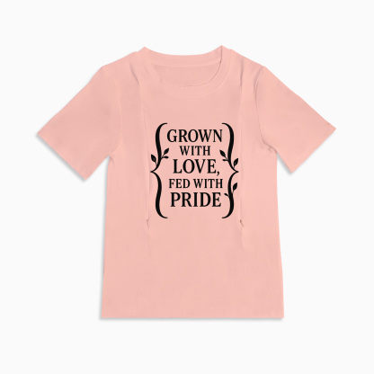 Soft Cotton Breastfeeding Shirt | Fed with Pride | Discreet Zip Access