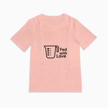 Totkeeps Mama "Fed Is Best" Tee | Cotton Nursing Shirt With Zippers