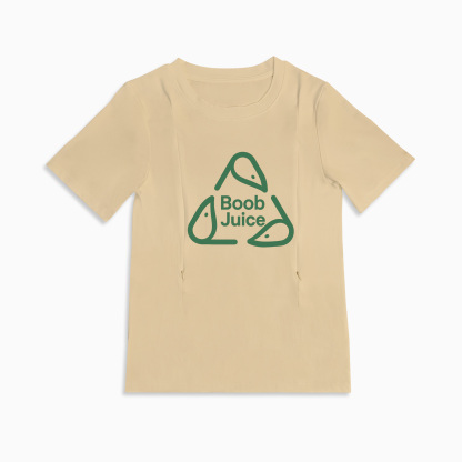 Breastfeeding T-Shirt with Zippers | Funny "Boob Juice" Graphic