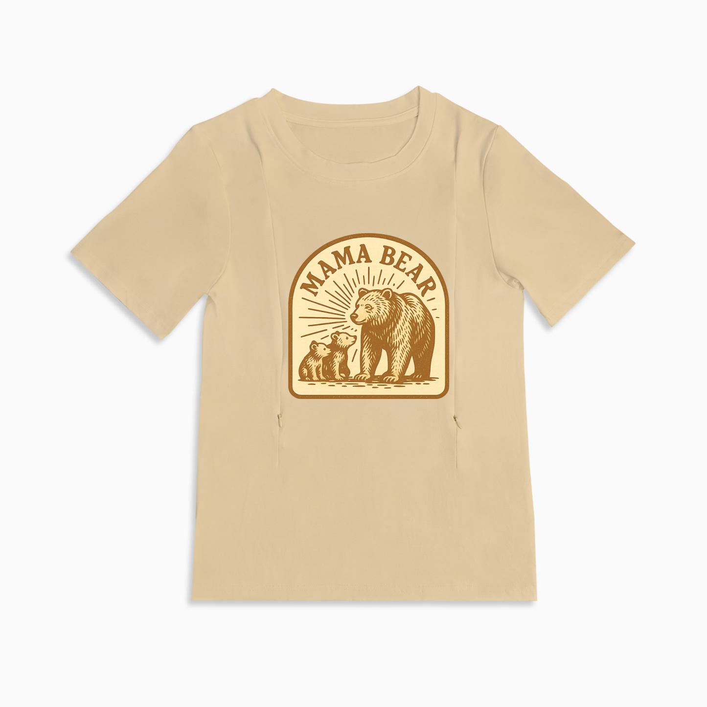 Cotton Mama Bear Nursing Shirt | Discreet Side Zip for Privacy