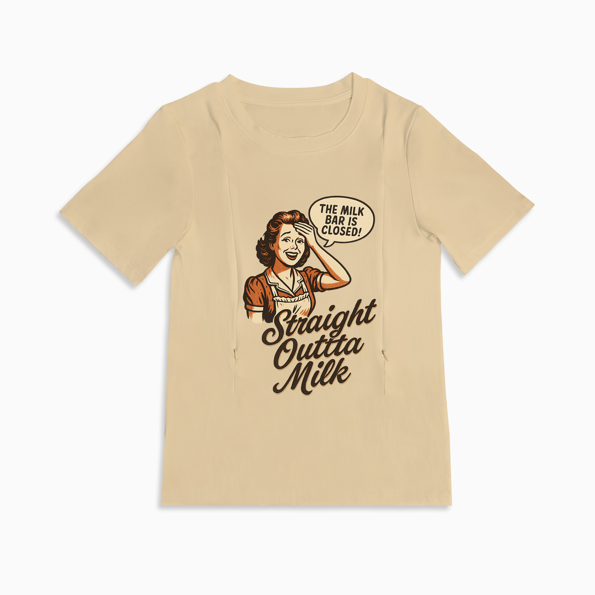New Mom Gift | Straight Outta Milk Nursing T-Shirt with Zipper Access