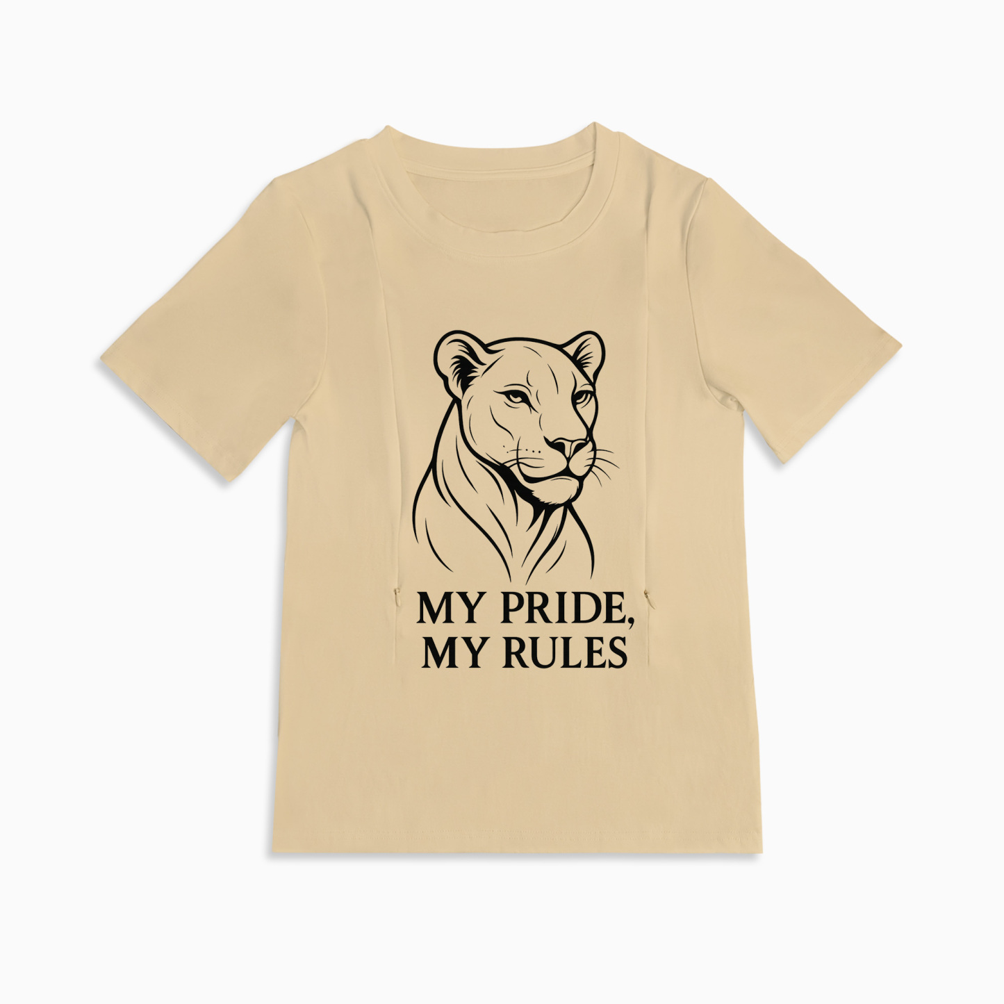 Breastfeeding T-Shirt for New Moms | "My Baby My Rules" | Side Zip