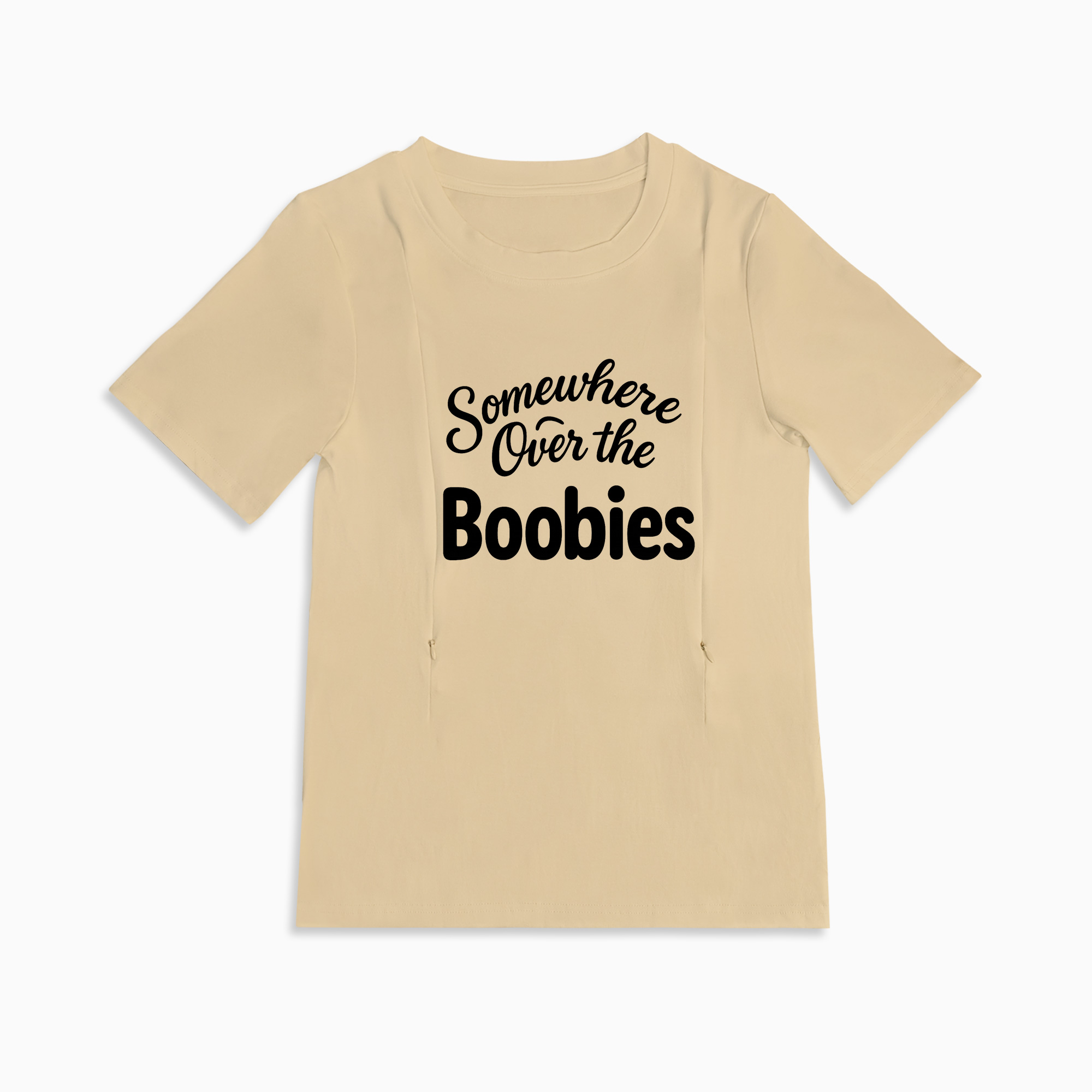Funny Breastfeeding T-Shirt for Moms | "Somewhere Over the Boobies"