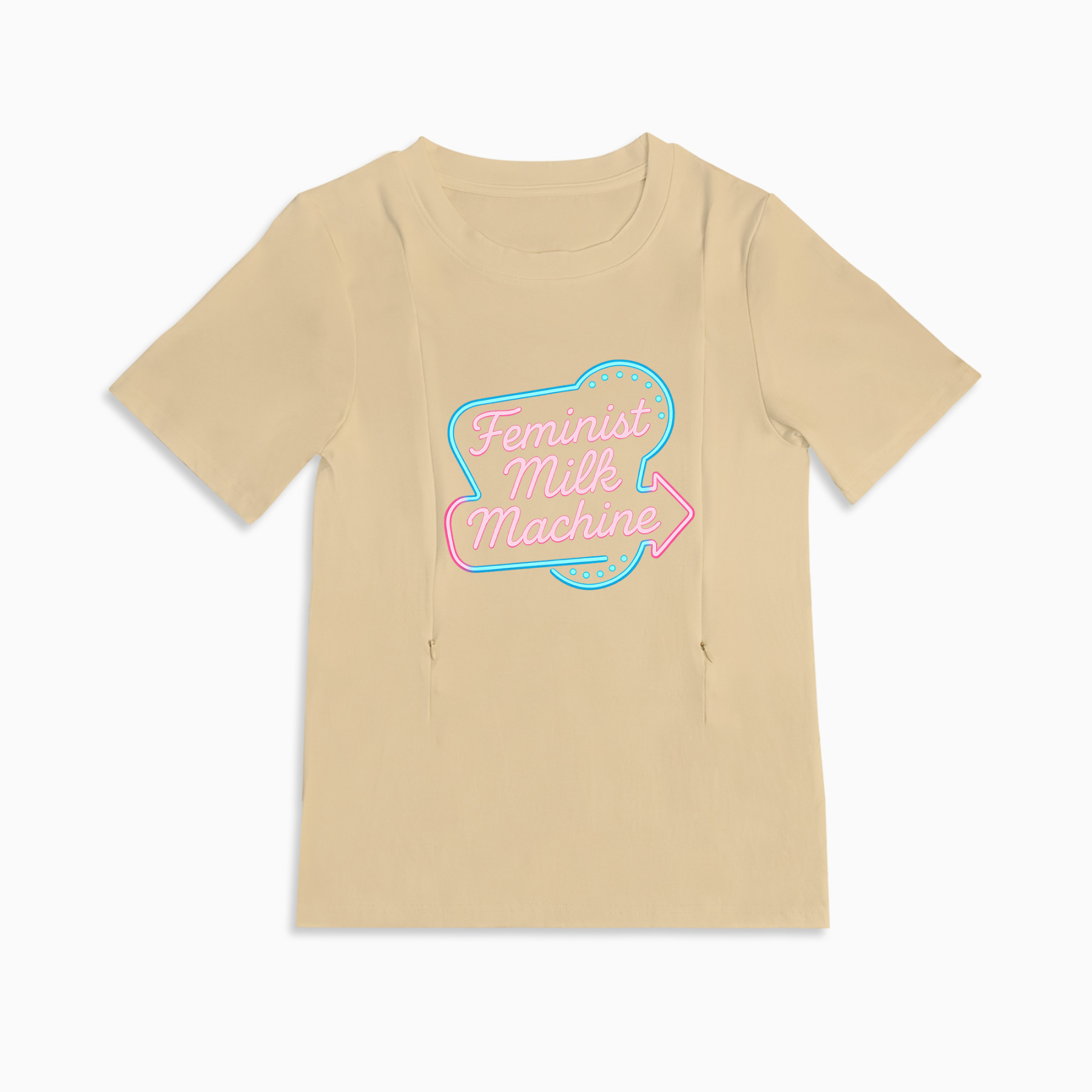 Side Zip Nursing Top for Moms | Feminist Milk Machine Statement Tee by totkeeps