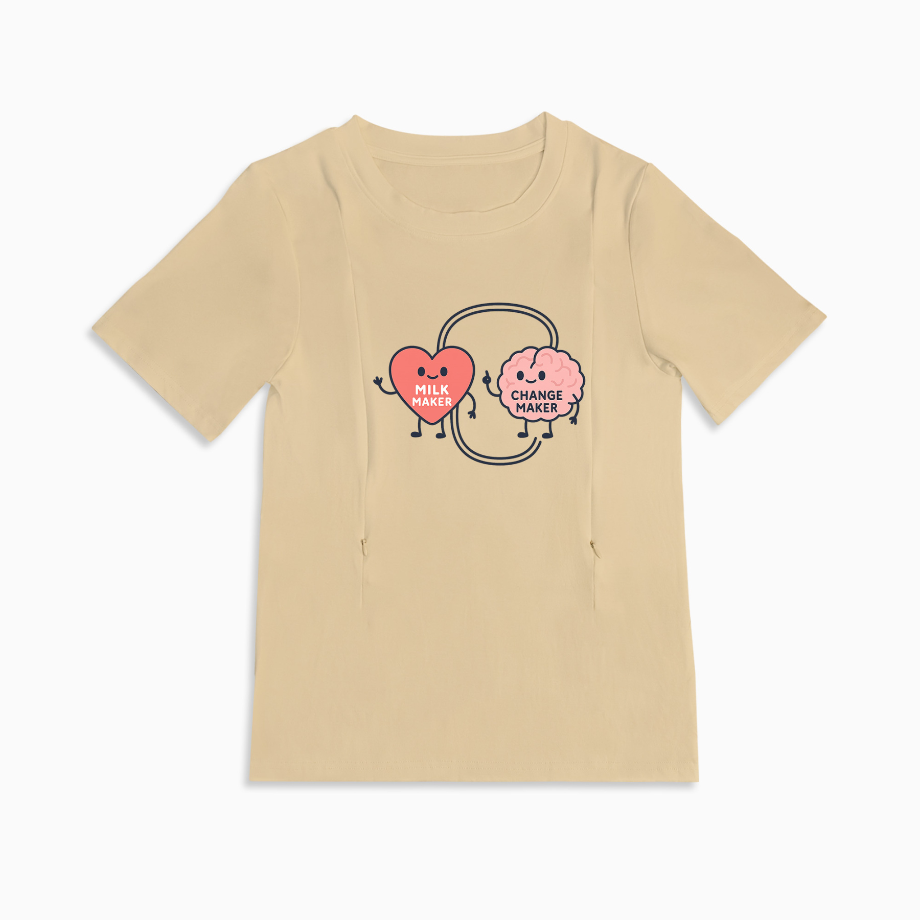 Side Zip Nursing Top for Moms | Milk Maker & Change Maker Graphic by totkeeps