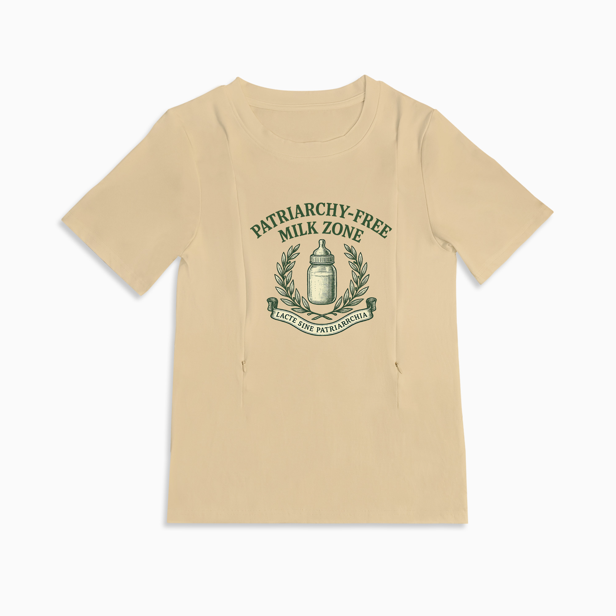 Confident Nursing T-Shirt with Zipper | Patriarchy-Free Milk Zone