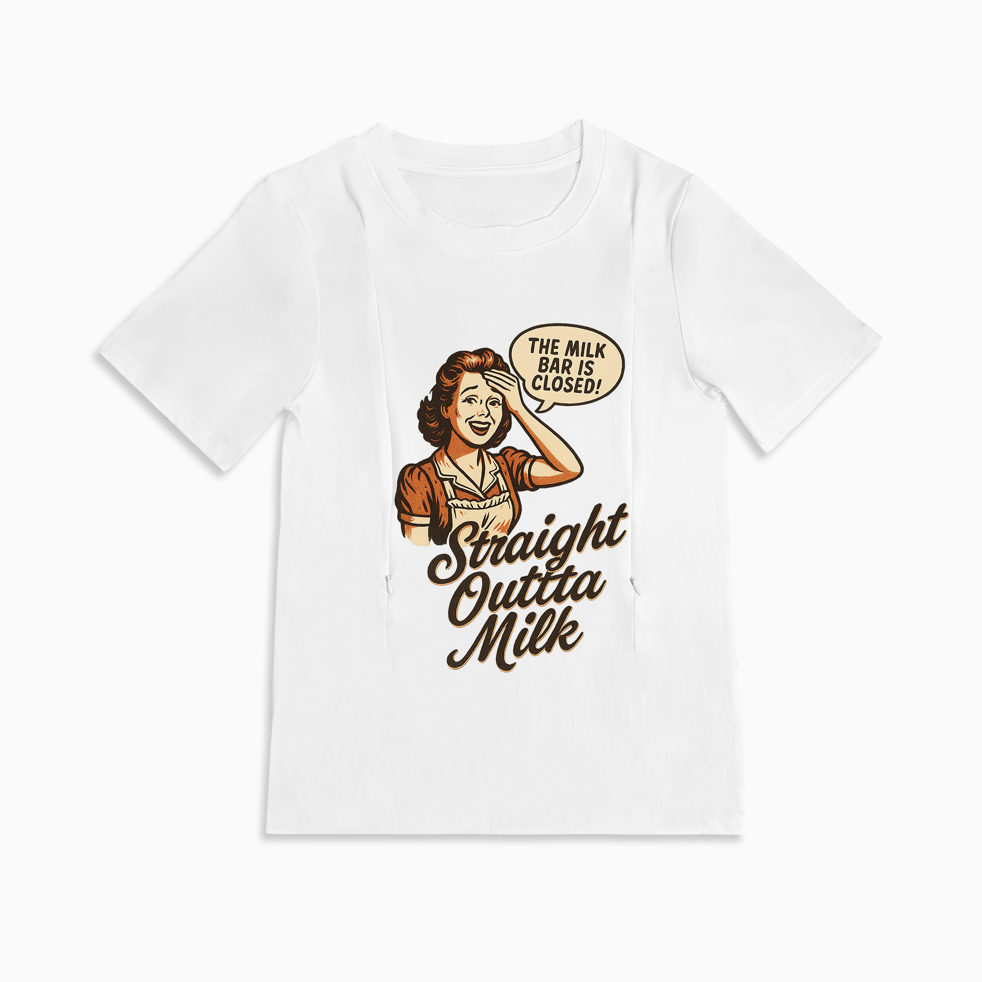 New Mom Gift | Straight Outta Milk Nursing T-Shirt with Zipper Access