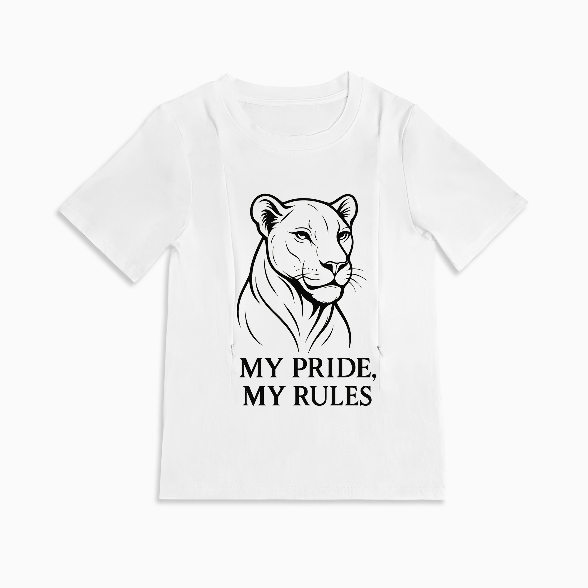 Breastfeeding T-Shirt for New Moms | "My Baby My Rules" | Side Zip
