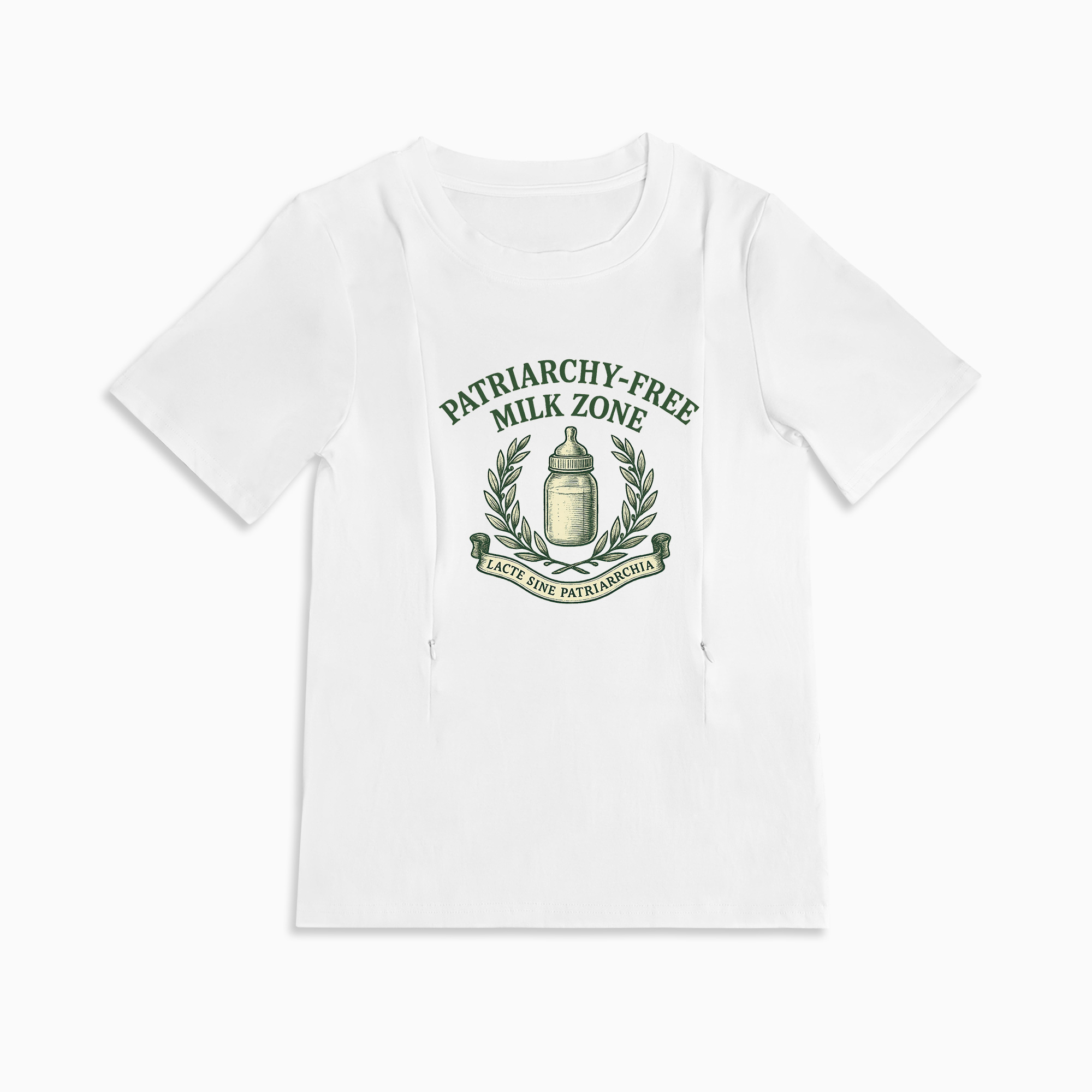 Confident Nursing T-Shirt with Zipper | Patriarchy-Free Milk Zone
