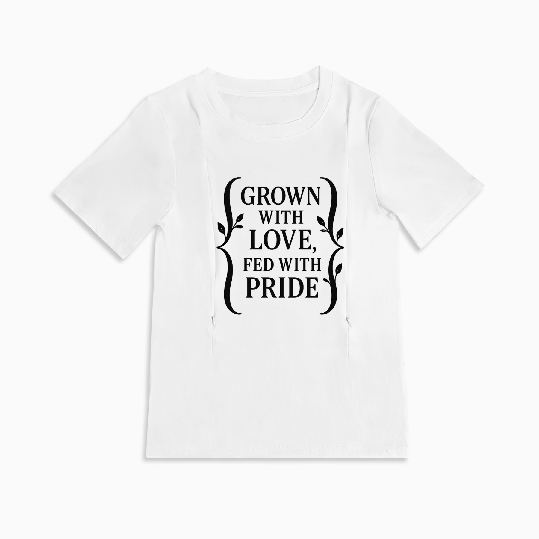 Soft Cotton Breastfeeding Shirt | Fed with Pride | Discreet Zip Access