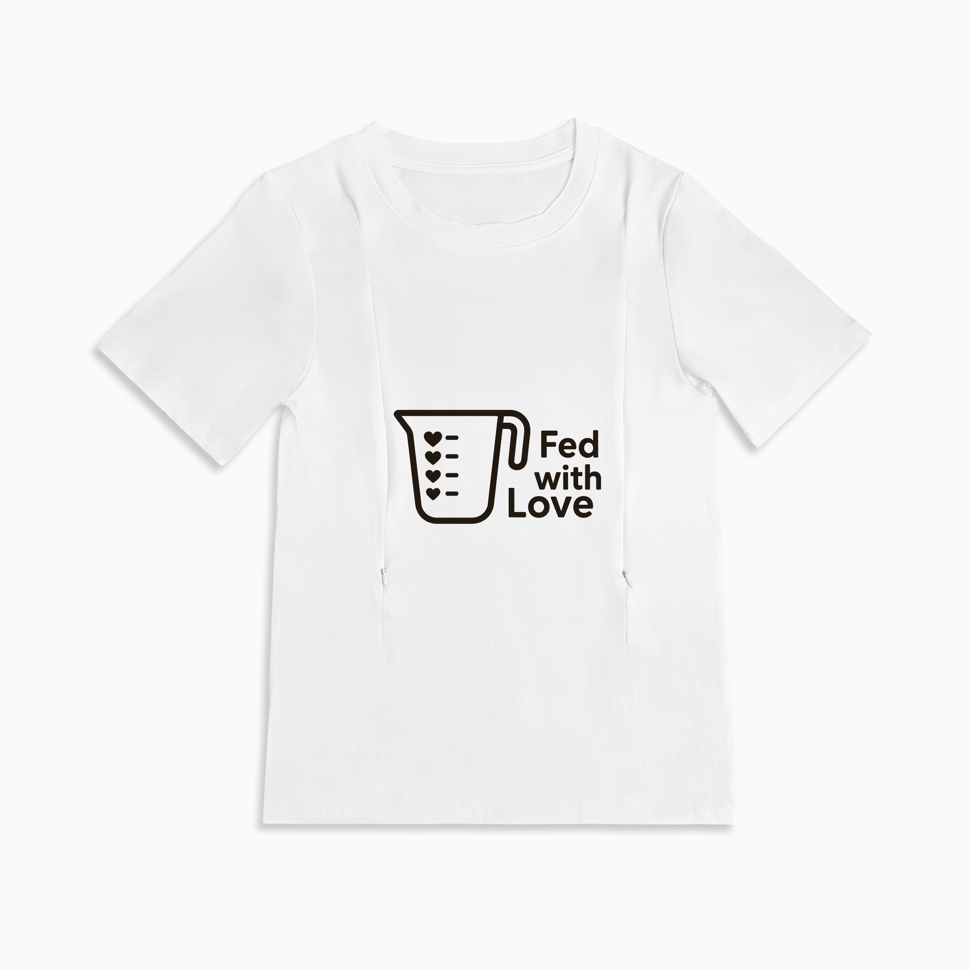 Totkeeps Mama "Fed Is Best" Tee | Cotton Nursing Shirt With Zippers