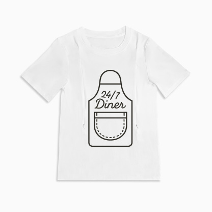 Breastfeeding T-Shirt with Zippers | 24/7 Diner | 95% Cotton